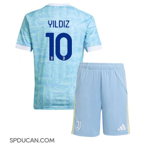 Dječji Nogometni Dres Juventus Kenan Yildiz #10 Gostujuci 2025-26 Kratak Rukav (+ Kratke hlače)